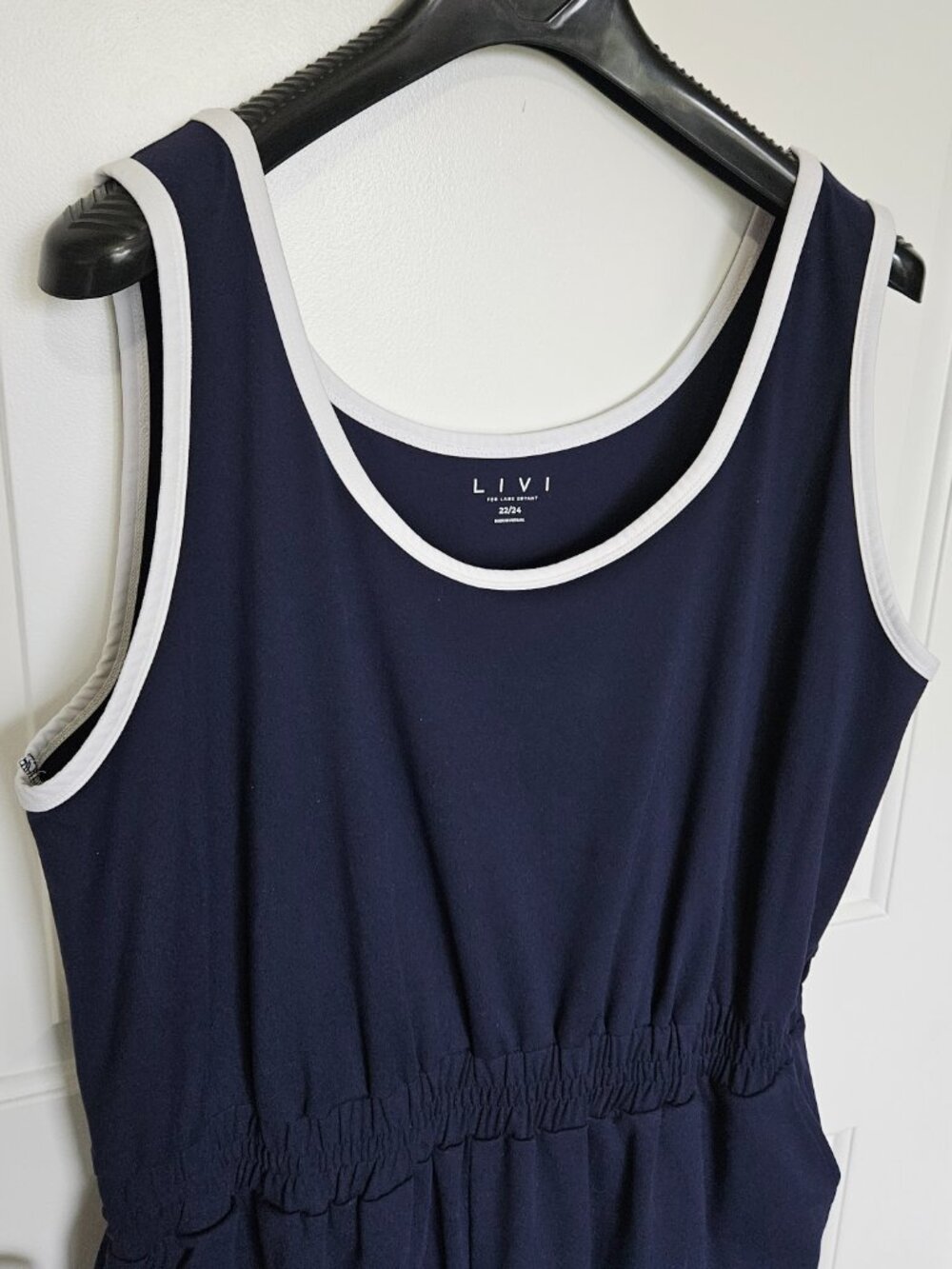 Livi Lane Bryant Navy Blue Activewear Romper 22/24 Athletic Lounge Bodysuit